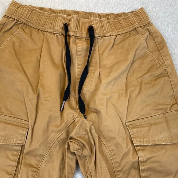 ItalyMorn Sunrise Mens Jogger Pants Small Khaki Cargo Tan Drawstring Tapered - Picture 12 of 15